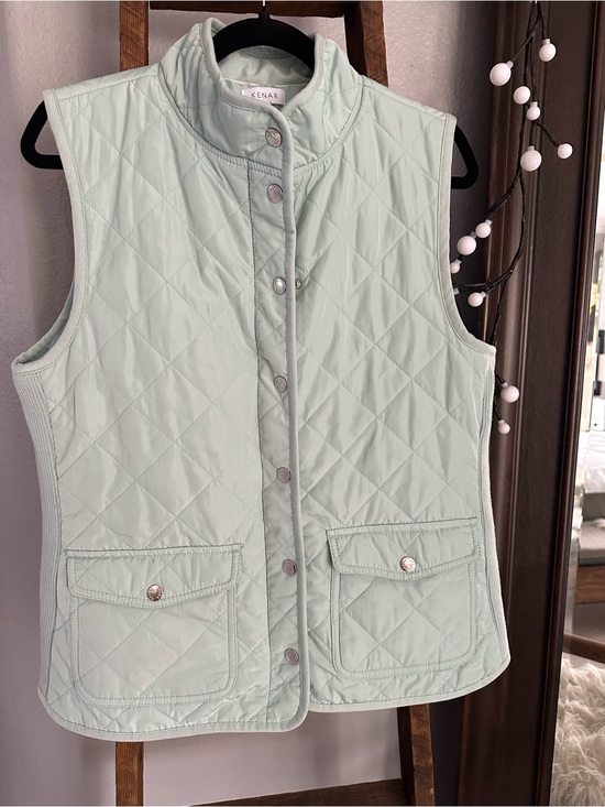 Kenar Jackets & Blazers - Kenar Quilted Sleeveless Vest in Mint Green size large